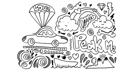 Creative art doodles hand drawn Design illustration.business concept illustration and it can also be for wall graffiti art.