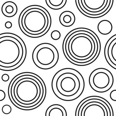 Seamless pattern with thin line black circles