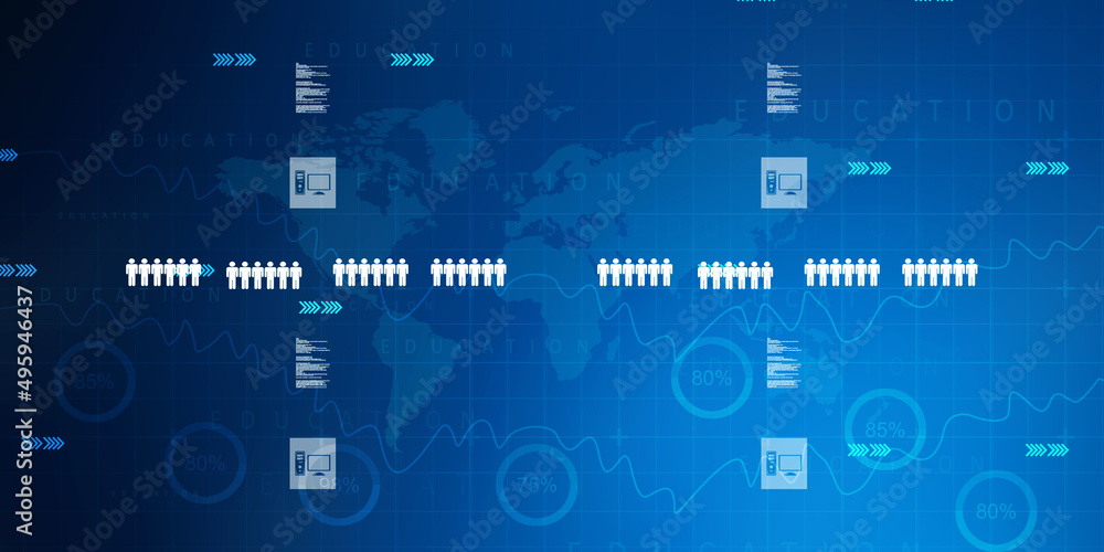 Poster 2d digital abstract business networking background