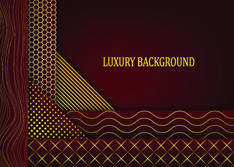 Red and gold luxury background. Vector illustration.