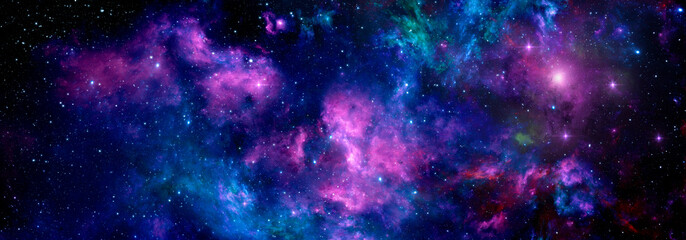 Colorful cosmic background with stars and nebulae