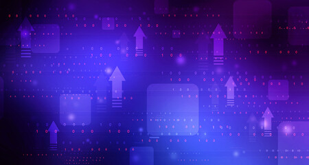 2d illustration abstract digital binary data on computer screen
