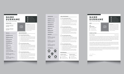 Creative Resume CV Layout Vector Design  Professional cover letter white job applications