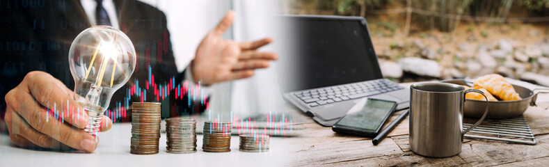 Close-up of business partners looking at business document in touchpad