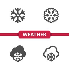 Weather Icons - Snow, Snowing, Snowflake, Cloud, Winter