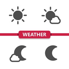 Weather Icons - Sun, Day, Cloud, Cloudy, Moon, Night