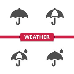 Weather Icons - Umbrella, Rain, Raining