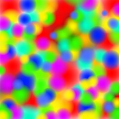 Blurred colorful rainbow marbles background wallpaper  of red, blue, pink, cyan, yellow, orange, and brown.