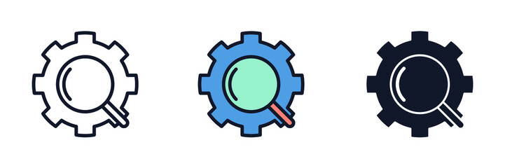 gear setting icon symbol template for graphic and web design collection logo vector illustration