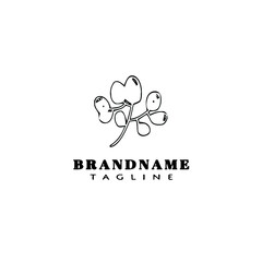 Fototapeta premium leaf logo cartoon icon design template black isolated vector illustration