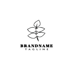 Fototapeta premium leaf logo cartoon icon design template black isolated vector illustration
