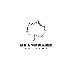 leaf logo cartoon icon design template black isolated vector illustration