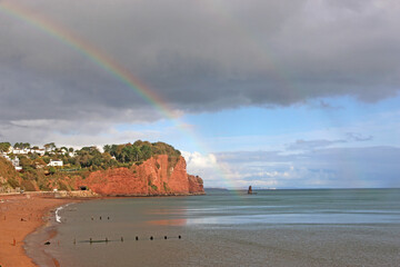 Rainbow over Teignmouth Beach, Devon