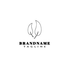 Fototapeta premium leaf logo cartoon icon design template black isolated vector illustration