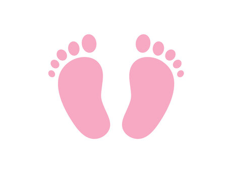  Baby footprint. Pink foot icon