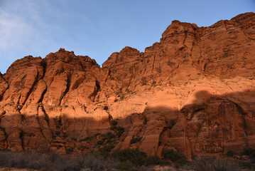 Utah- Sunset Shadows on a Red Mountain