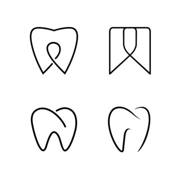 Collection of dental clinic logo Premium Vector with monogram tooth logo icon