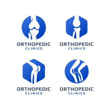 Set of knee joint bone logo vector illustration design template