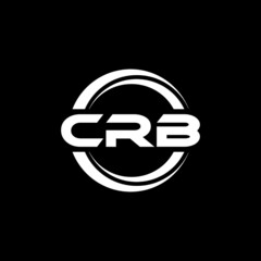 CRB letter logo design with black background in illustrator, vector logo modern alphabet font overlap style. calligraphy designs for logo, Poster, Invitation, etc.