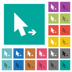 Arrow cursor right solid square flat multi colored icons