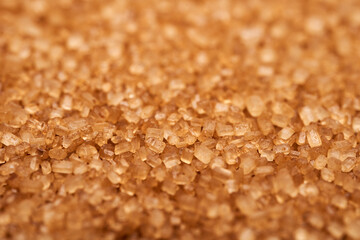 Brown cane sugar closeup