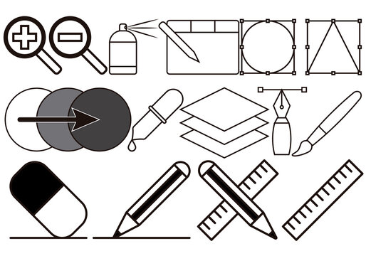 Icono negro de tem&aacute;tica de dise&ntilde;o gr&aacute;fico. 