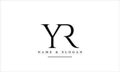 RY, YR, R, Y abstract letters logo monogram - obrazy, fototapety, plakaty