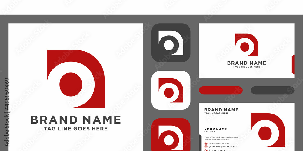 Wall mural letter o or number 0 logo icon design with business card template elements