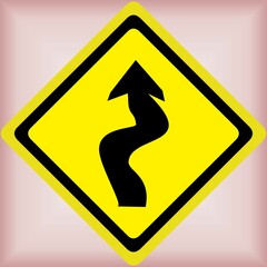 yellow road sign, traffic sign on gray background.
simple vector illustration design