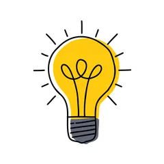 Foto op Plexiglas Hand drawn light bulb illustration with innovation idea concepts © Nikolai Titov