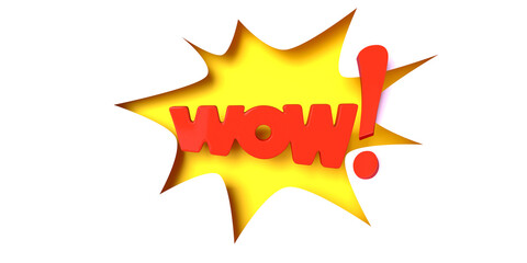Wow! Comic Speech Bubble. 3d illustration