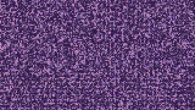 Abstrakte Hintergrundtextur, bestehend aus sich ver&auml;ndernden kleinen farbigen Quadraten (Pixel, Raster) -  Violett bis lila