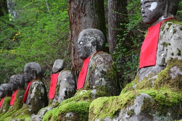 Mossy statues in Nikko, Japan