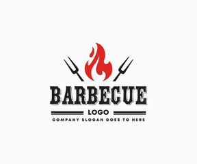 Hot BBQ Grill Logo Templates. Barbecue and Grill Logo design.