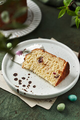 traditional easter cake on a green background