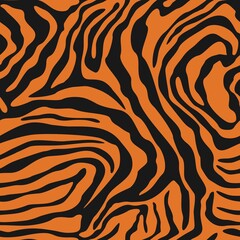 
Tiger pattern vetkor seamless pattern, trendy print, tiger stripes on orange background.