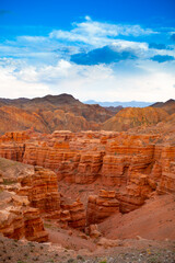 Natural unusual landscape red canyon of unusual beauty is similar to the Martian landscape, the...