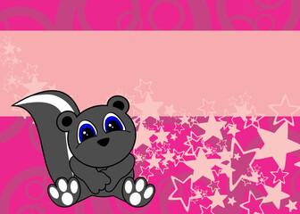 chibi baby skunk cartoon illustration background in vector format