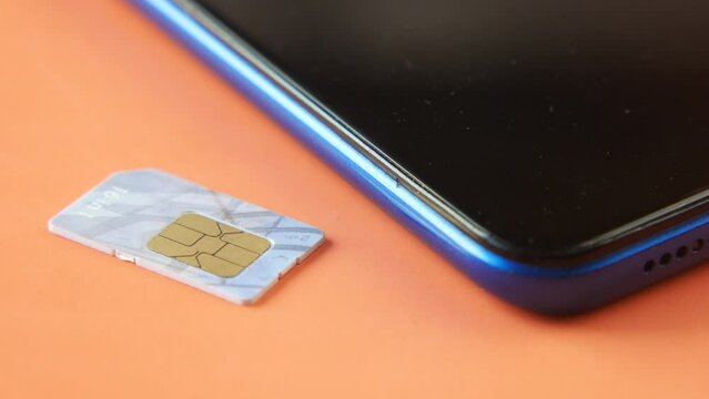 A sim card for a smart phone on table 