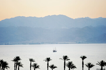Coast of the Red Sea Gulf of Eilat in Israel