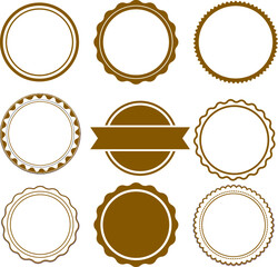 circular-stamps-set-nine-empty-blank-labels | set of labels