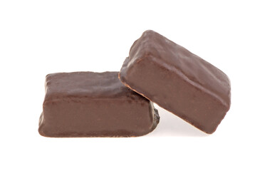 chocolate candies isolated on white background