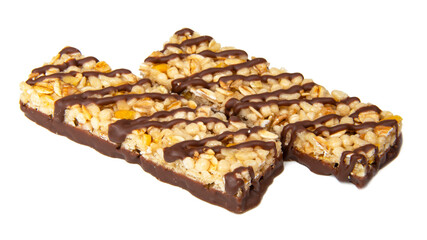 Nutrition bar cereal isolated on the white background