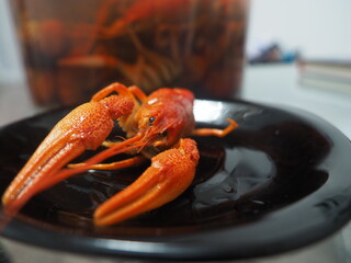 many boiled crawfish