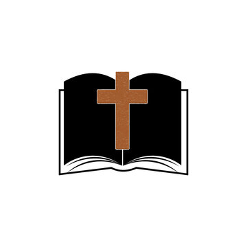 Bible church logo. Religion icon isolated on white background