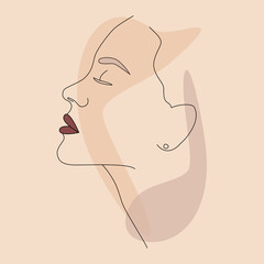 Vector portrait in a minimalist style. Portrait of a woman.