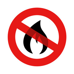 Symbol of natural gas is crossed out - stop, restriction, cancellation and ban of energy commodity. Vector illustration isolated on white. - obrazy, fototapety, plakaty