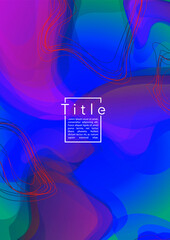 Futuristic Geometric Cover Design with Gradient and Abstract Lines, Figures for your Business. Template Fluid Rainbow Poster Design, Gradient Flow Effect for Electronic Festival.