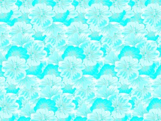 Blue decorative glossy flower paper, uniform texture, Colorful flowers, Vector for printing, Textures for design, Decorative background, invitations, presentation, Packaging.