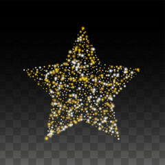 Gold Glitter Vector Texture on a Black. Golden Glow Pattern. Golden Christmas and New Year Snow. Golden Explosion of Confetti. Star Dust. Abstract Flicker Background with a Party Lights Design.